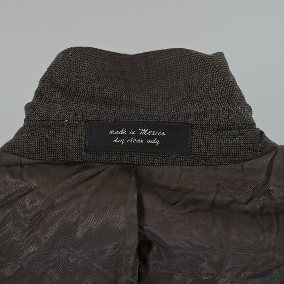 Gianfranco  Ruffini Italy Brown Check Super 100S Worsted Wool 38R Sport Coat 3 B - Picture 14 of 15